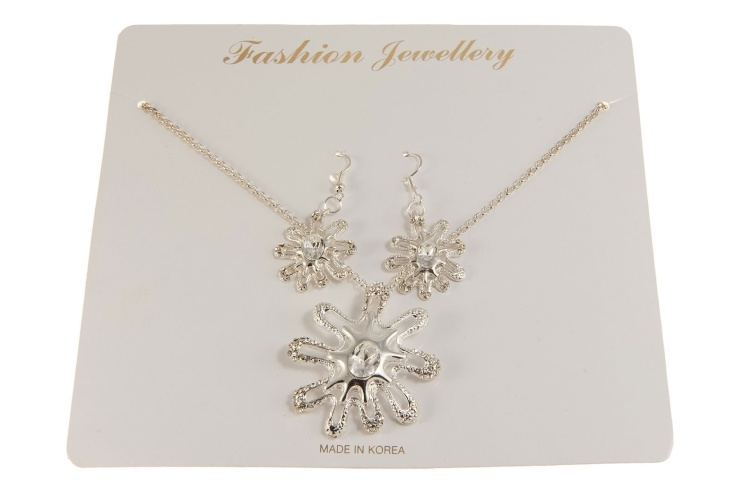 1M.Srebrny naszyjnik i kolczyki