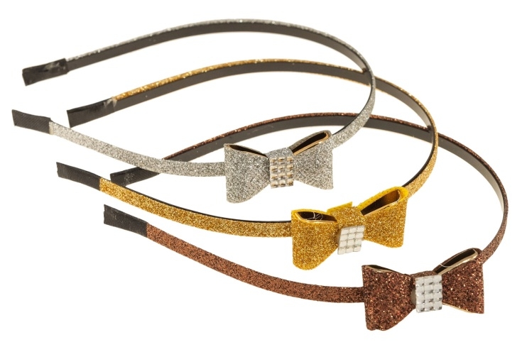 Brokatowe opaski z kokardamki