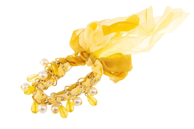 Wiązana, żółta bransoletka