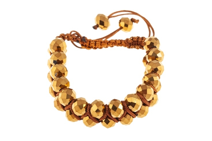 Pleciona bransoletka ze szlifowanymi koralikami