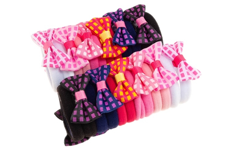 Kolorowe gumki z kokardkami