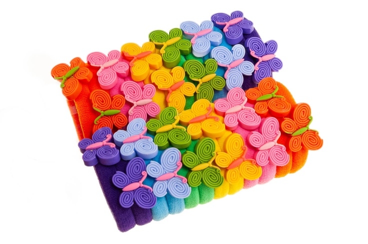 Kolorowe gumki z motylkami