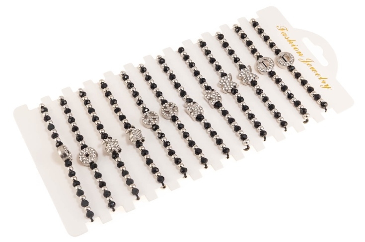 Czarno-srebrne bransoletki