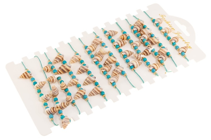 Turkusowe bransoletki z muszelkami