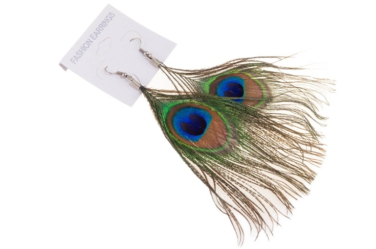 Kolczyki pawie pióra